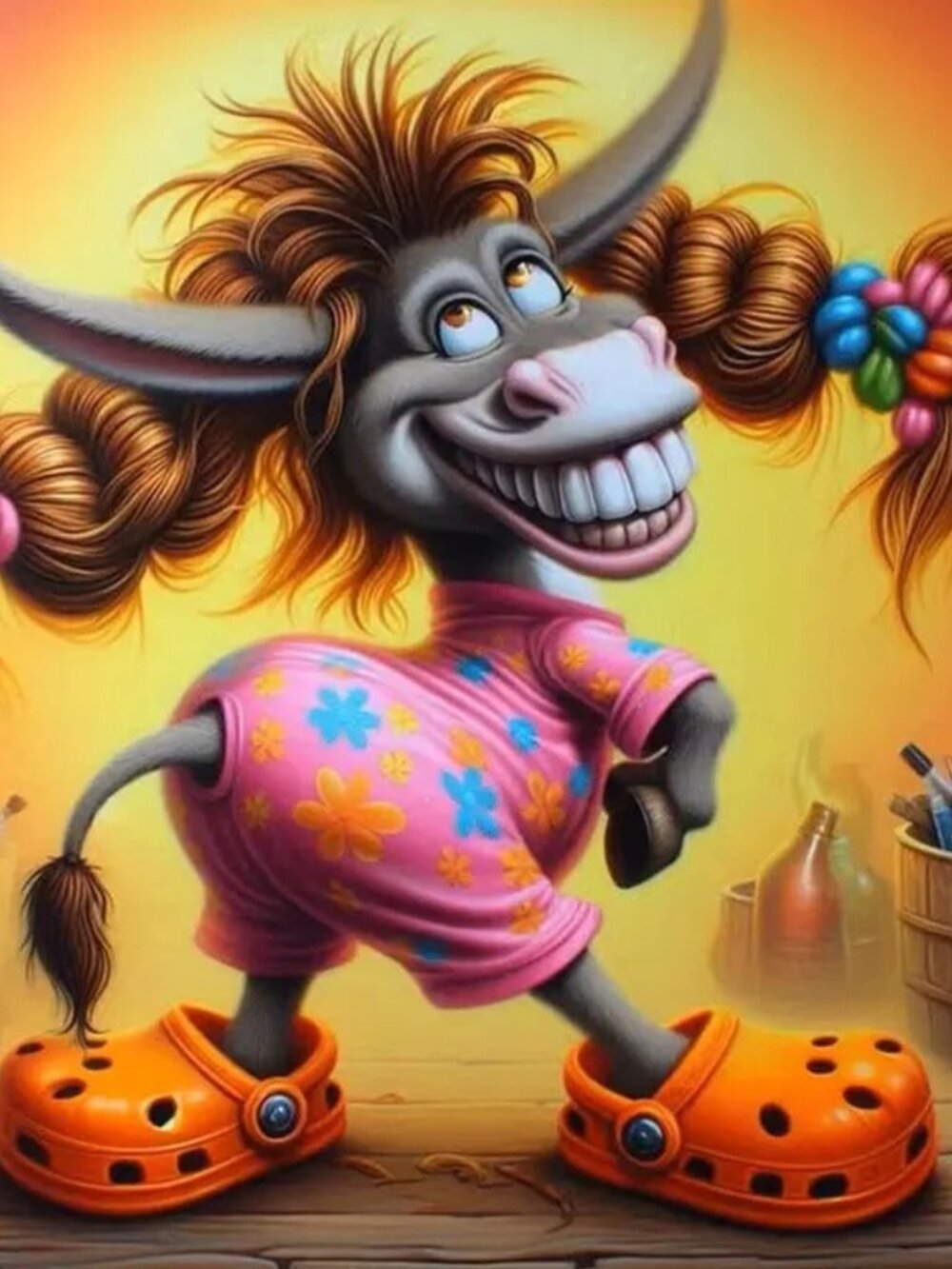 Funny Braided Donkey Diamond Painting Kit